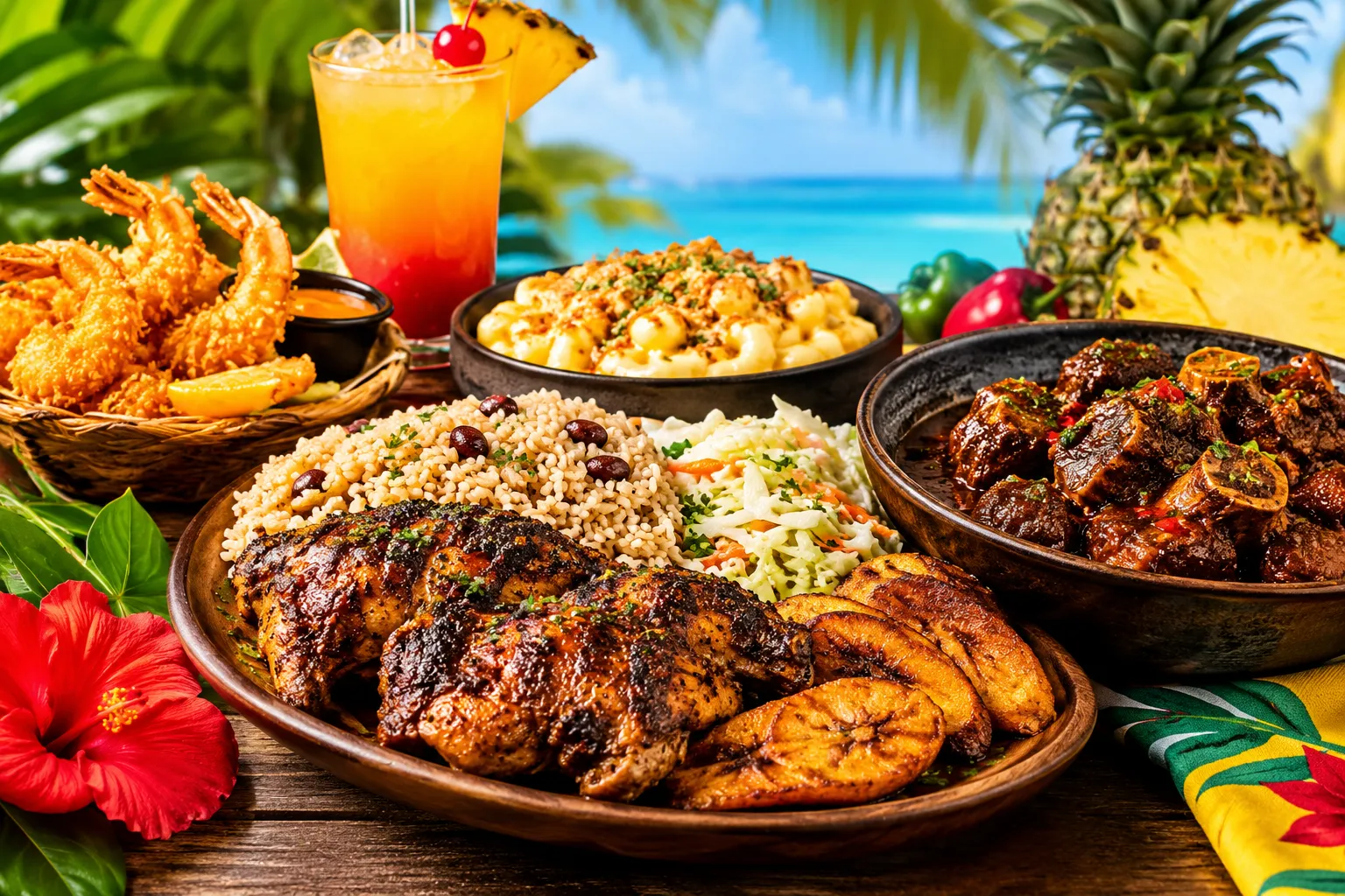 Authentic Caribbean food combo