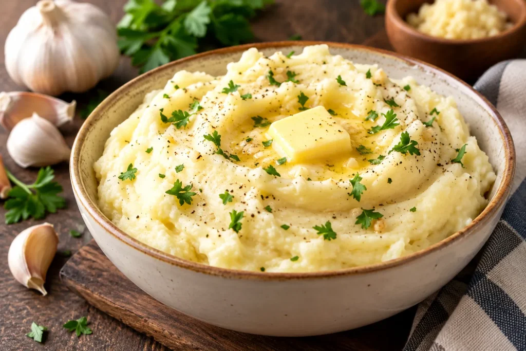 Creamy garlic mashed potatoes