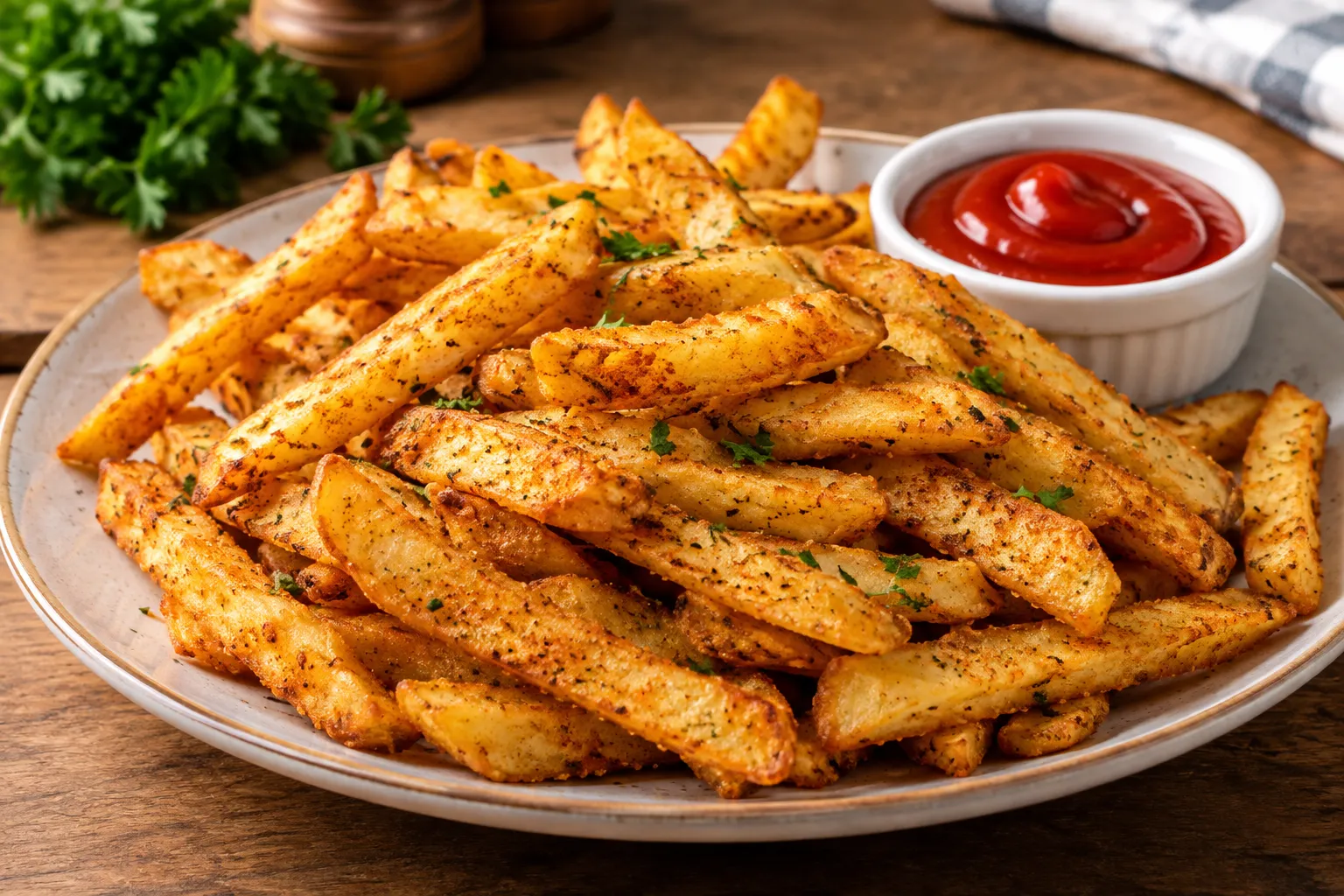 Crispy seasoned fries